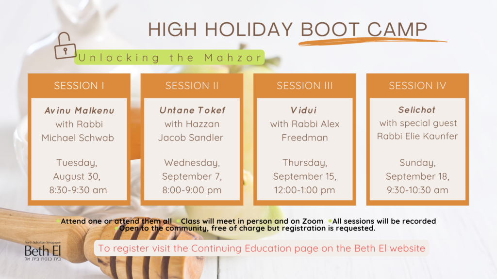 HIGH HOLIDAY BOOT CAMP 2022 Slide North Suburban Synagogue Beth El